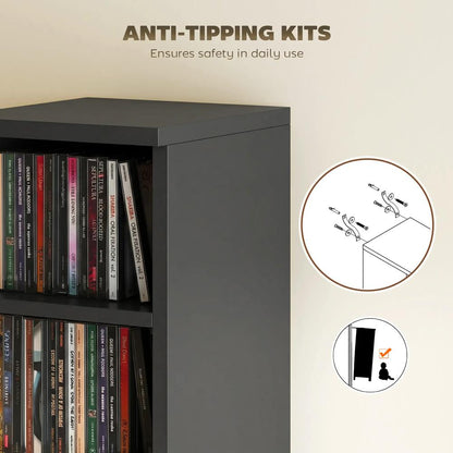 HOMCOM Set of 2 CD Media Display Shelf Unit Tower Rack with Adjustable Shelves Additional View 106