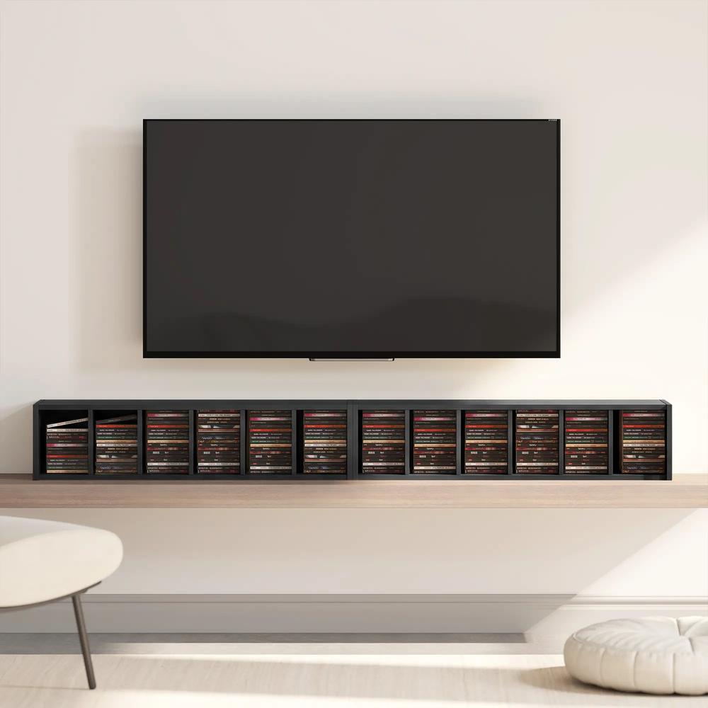 HOMCOM Set of 2 CD Media Display Shelf Unit Tower Rack with Adjustable Shelves Additional View 108