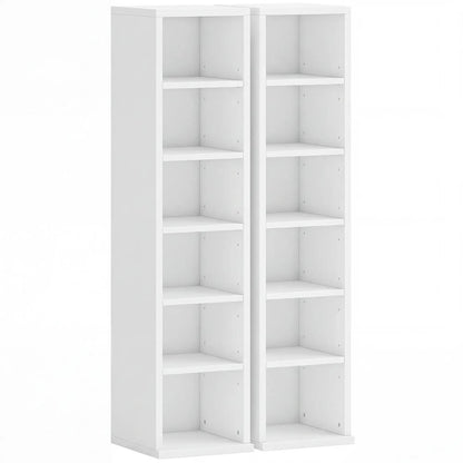 HOMCOM Set of 2 CD Media Display Shelf Unit Tower Rack with Adjustable Shelves Additional View 111