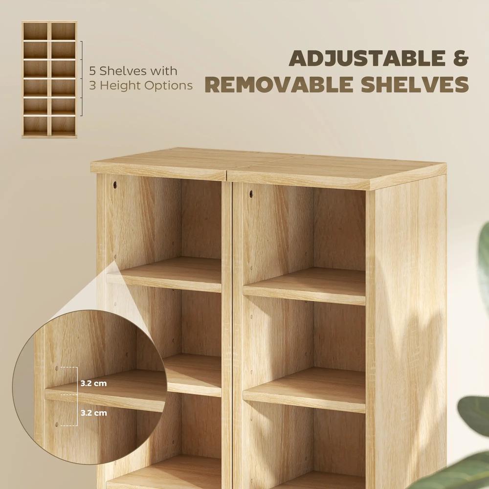 HOMCOM Set of 2 CD Media Display Shelf Unit Tower Rack with Adjustable Shelves Additional View 50