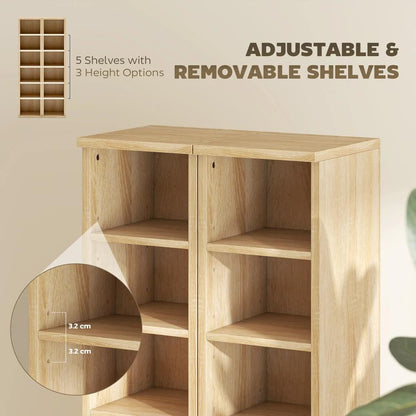 HOMCOM Set of 2 CD Media Display Shelf Unit Tower Rack with Adjustable Shelves Additional View 50