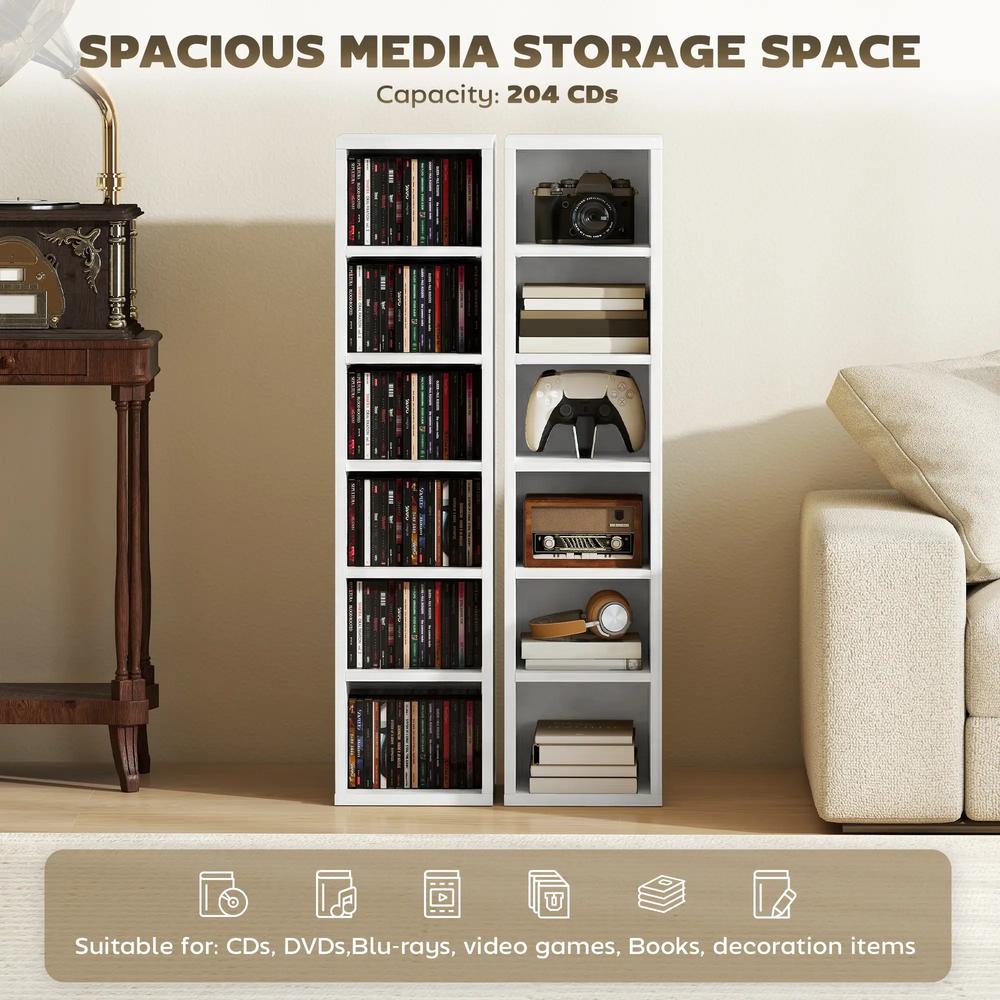 HOMCOM Set of 2 CD Media Display Shelf Unit Tower Rack with Adjustable Shelves Additional View 114