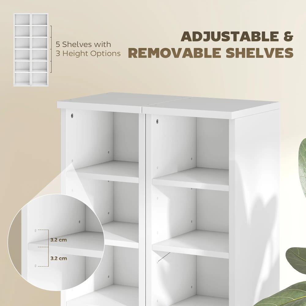 HOMCOM Set of 2 CD Media Display Shelf Unit Tower Rack with Adjustable Shelves Additional View 116