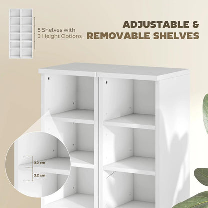 HOMCOM Set of 2 CD Media Display Shelf Unit Tower Rack with Adjustable Shelves Additional View 116