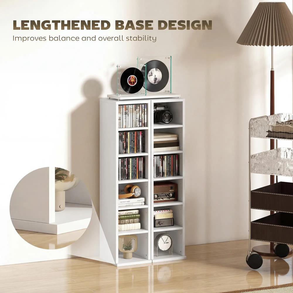 HOMCOM Set of 2 CD Media Display Shelf Unit Tower Rack with Adjustable Shelves Additional View 118
