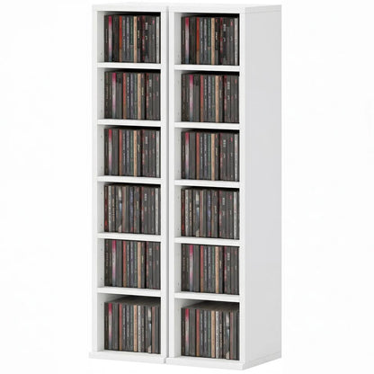 HOMCOM Set of 2 CD Media Display Shelf Unit Tower Rack with Adjustable Shelves Additional View 121