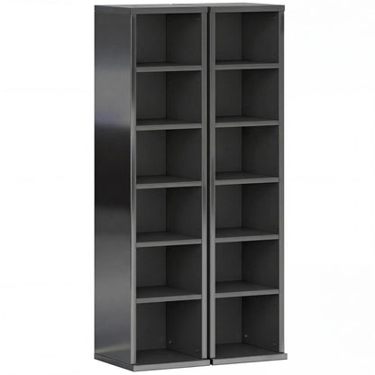 HOMCOM Set of 2 CD Media Display Shelf Unit Tower Rack with Adjustable Shelves Additional View 122