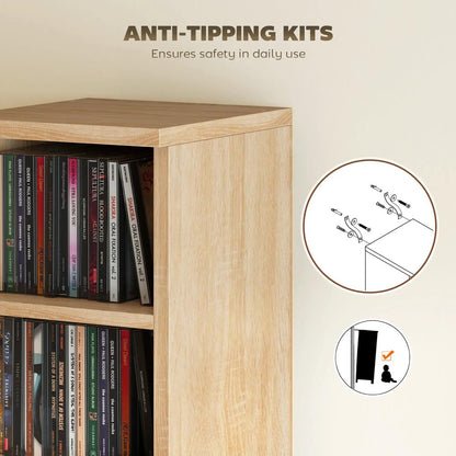 HOMCOM Set of 2 CD Media Display Shelf Unit Tower Rack with Adjustable Shelves Additional View 51