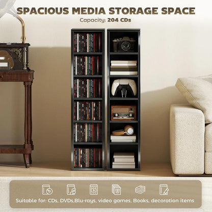 HOMCOM Set of 2 CD Media Display Shelf Unit Tower Rack with Adjustable Shelves Additional View 125