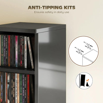 HOMCOM Set of 2 CD Media Display Shelf Unit Tower Rack with Adjustable Shelves Additional View 128