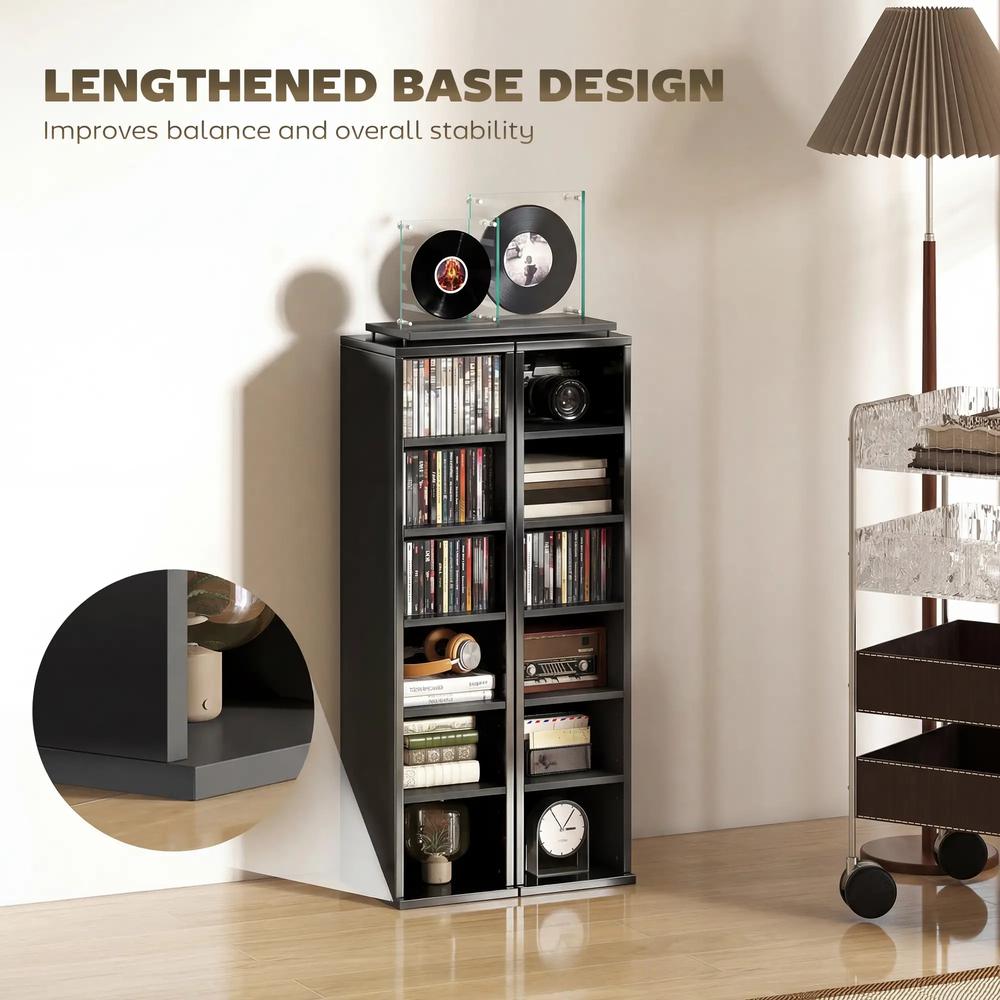HOMCOM Set of 2 CD Media Display Shelf Unit Tower Rack with Adjustable Shelves Additional View 129
