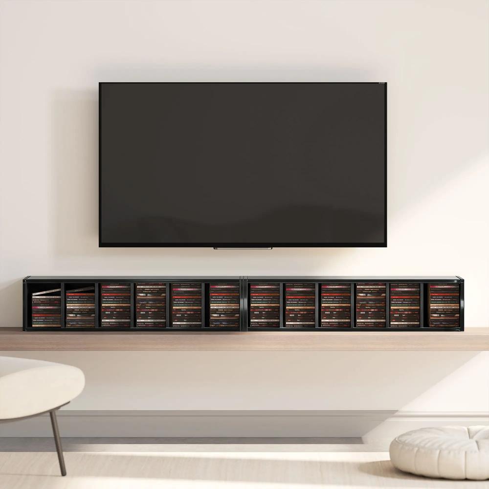 HOMCOM Set of 2 CD Media Display Shelf Unit Tower Rack with Adjustable Shelves Additional View 130