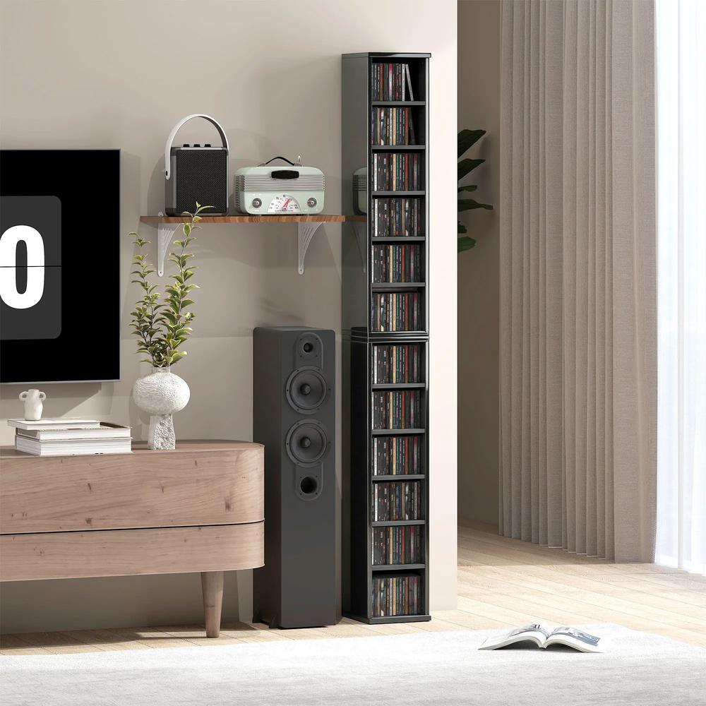 HOMCOM Set of 2 CD Media Display Shelf Unit Tower Rack with Adjustable Shelves Additional View 131