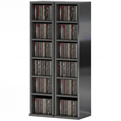 HOMCOM Set of 2 CD Media Display Shelf Unit Tower Rack with Adjustable Shelves Additional View 132
