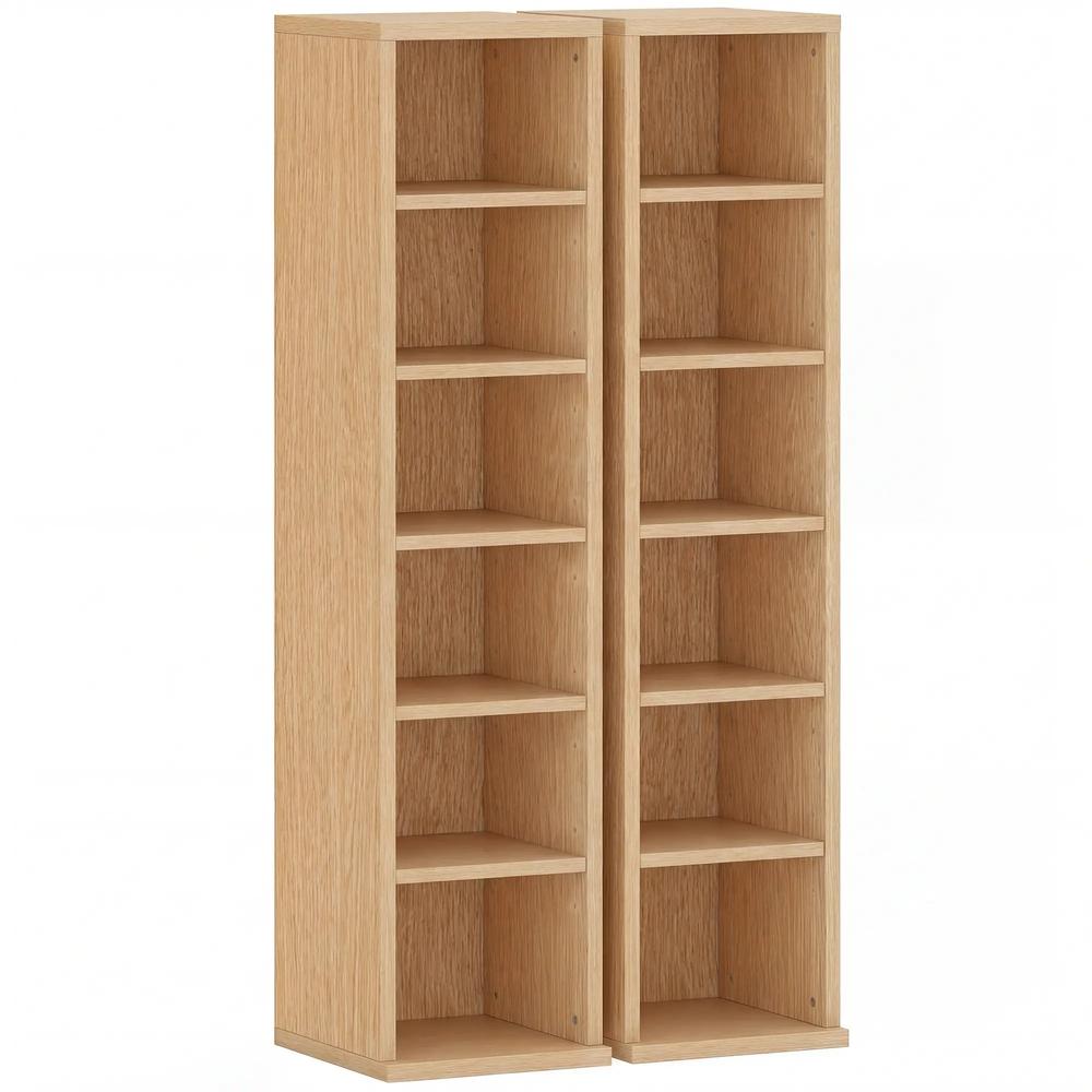 HOMCOM Set of 2 CD Media Display Shelf Unit Tower Rack with Adjustable Shelves Additional View 133
