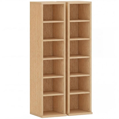 HOMCOM Set of 2 CD Media Display Shelf Unit Tower Rack with Adjustable Shelves Additional View 133