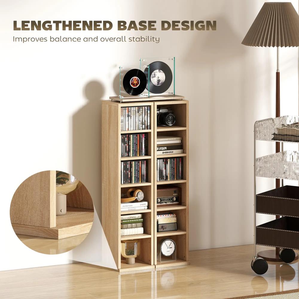 HOMCOM Set of 2 CD Media Display Shelf Unit Tower Rack with Adjustable Shelves Additional View 52