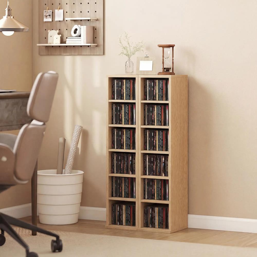 HOMCOM Set of 2 CD Media Display Shelf Unit Tower Rack with Adjustable Shelves Additional View 134