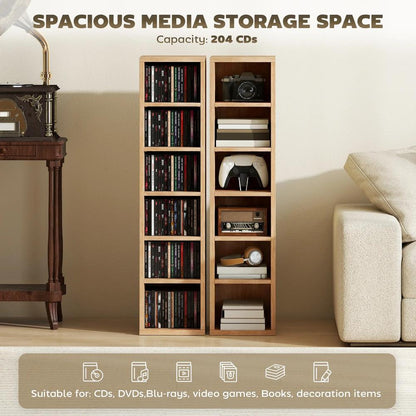 HOMCOM Set of 2 CD Media Display Shelf Unit Tower Rack with Adjustable Shelves Additional View 136