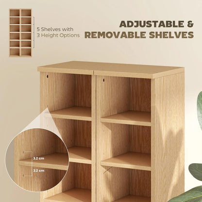 HOMCOM Set of 2 CD Media Display Shelf Unit Tower Rack with Adjustable Shelves Additional View 138