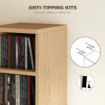 HOMCOM Set of 2 CD Media Display Shelf Unit Tower Rack with Adjustable Shelves Additional View 139