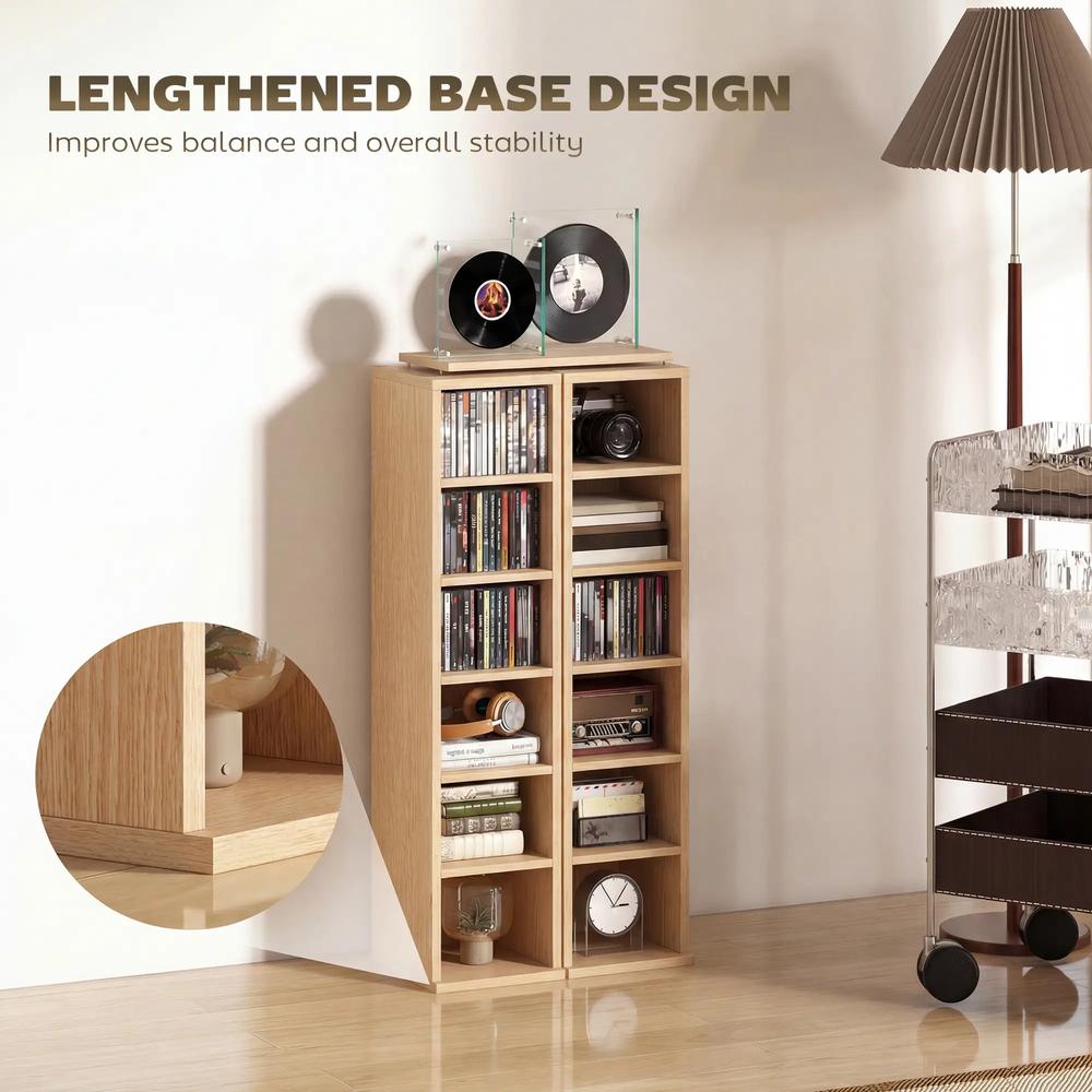 HOMCOM Set of 2 CD Media Display Shelf Unit Tower Rack with Adjustable Shelves Additional View 140