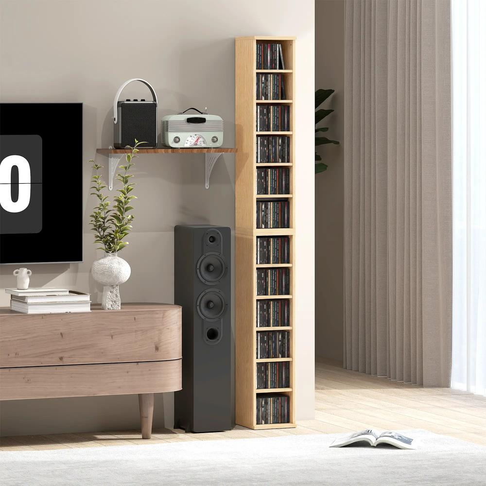 HOMCOM Set of 2 CD Media Display Shelf Unit Tower Rack with Adjustable Shelves Additional View 142