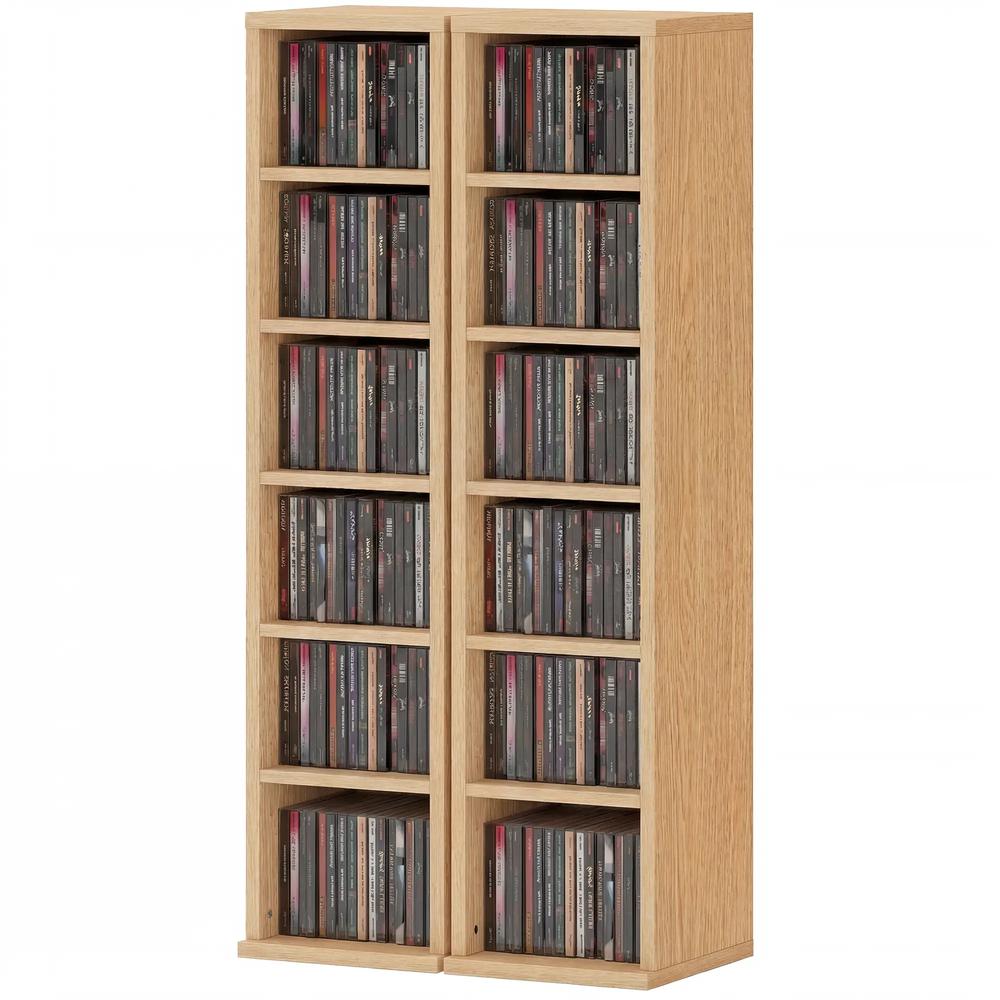 HOMCOM Set of 2 CD Media Display Shelf Unit Tower Rack with Adjustable Shelves Additional View 143