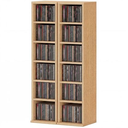 HOMCOM Set of 2 CD Media Display Shelf Unit Tower Rack with Adjustable Shelves Additional View 143