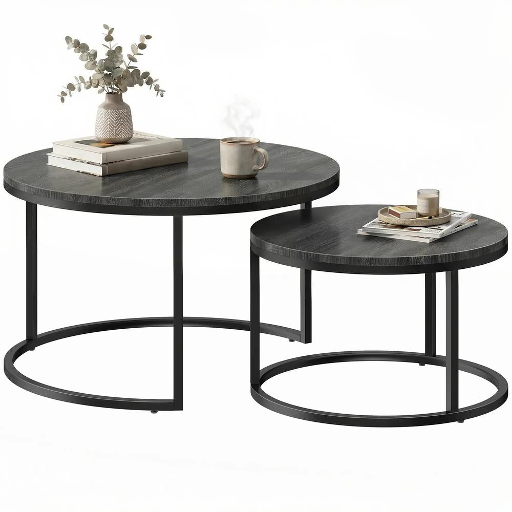 HOMCOM Set of Two Wood-Effect Stacking Tables Additional View 11