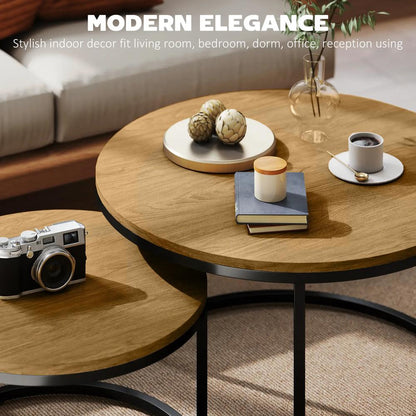 HOMCOM Set of Two Wood-Effect Stacking Tables Additional View 15