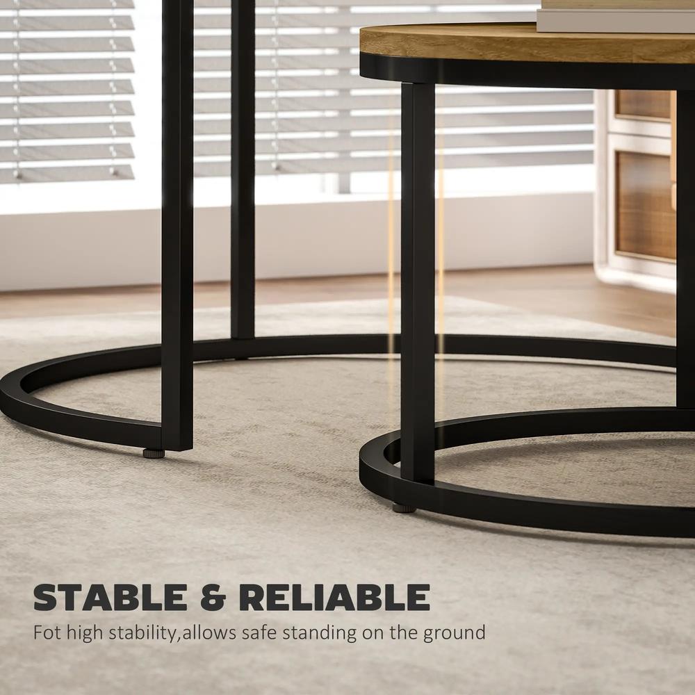 HOMCOM Set of Two Wood-Effect Stacking Tables Additional View 17