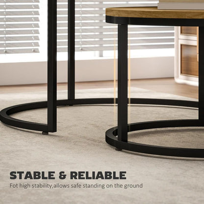 HOMCOM Set of Two Wood-Effect Stacking Tables Additional View 17