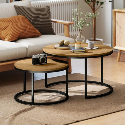 HOMCOM Set of Two Wood-Effect Stacking Tables Additional View 21