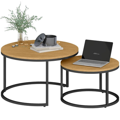 HOMCOM Set of Two Wood-Effect Stacking Tables Additional View 22