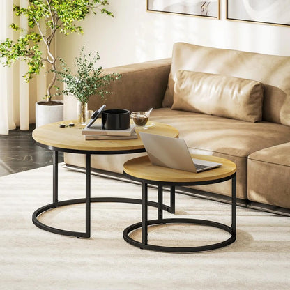 HOMCOM Set of Two Wood-Effect Stacking Tables Additional View 24