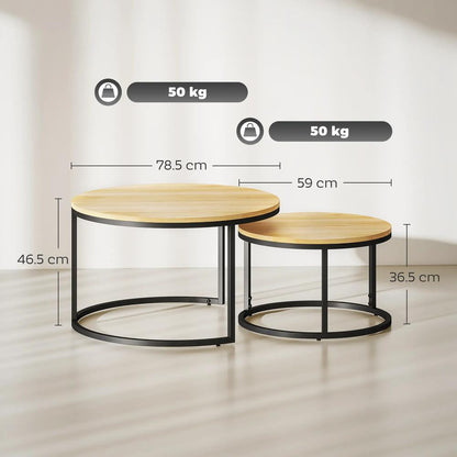 HOMCOM Set of Two Wood-Effect Stacking Tables Additional View 25