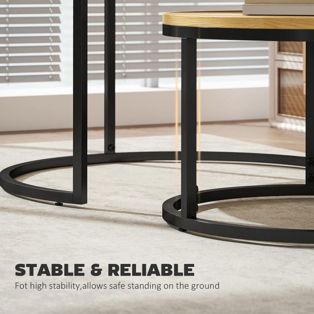 HOMCOM Set of Two Wood-Effect Stacking Tables Additional View 28