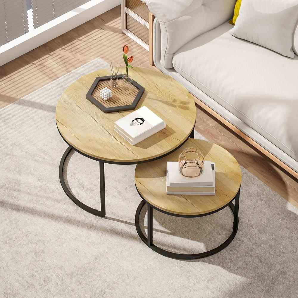 HOMCOM Set of Two Wood-Effect Stacking Tables Additional View 30