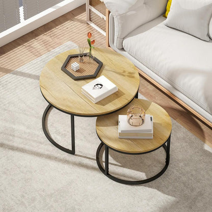 HOMCOM Set of Two Wood-Effect Stacking Tables Additional View 30
