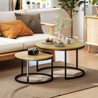 HOMCOM Set of Two Wood-Effect Stacking Tables Additional View 32