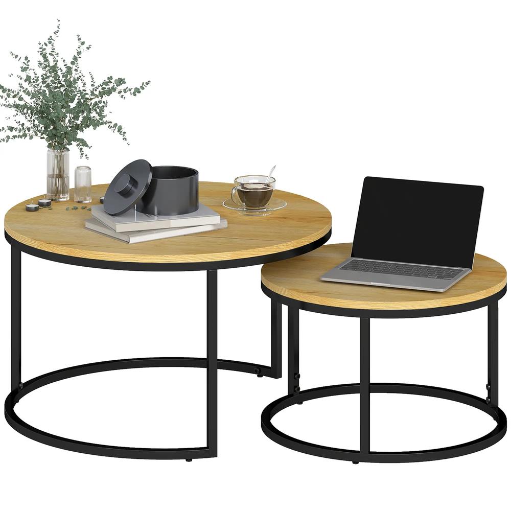 HOMCOM Set of Two Wood-Effect Stacking Tables Additional View 33