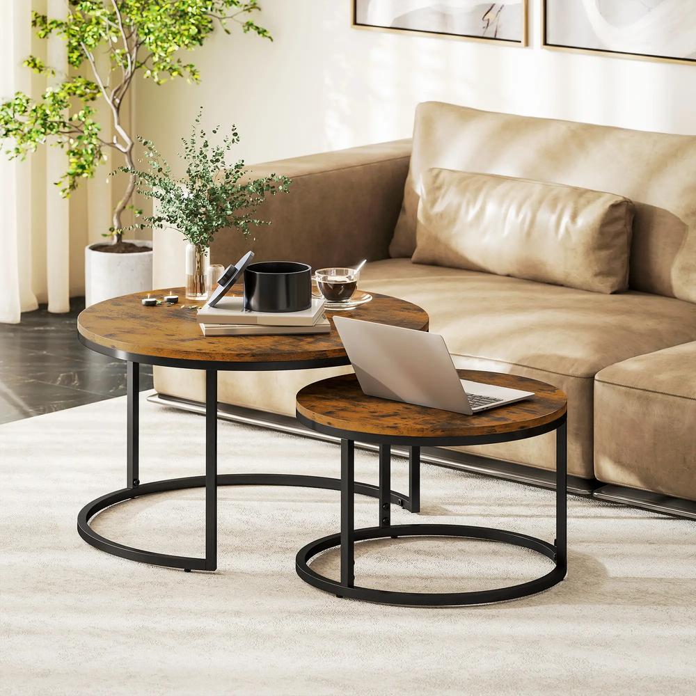 HOMCOM Set of Two Wood-Effect Stacking Tables Additional View 35