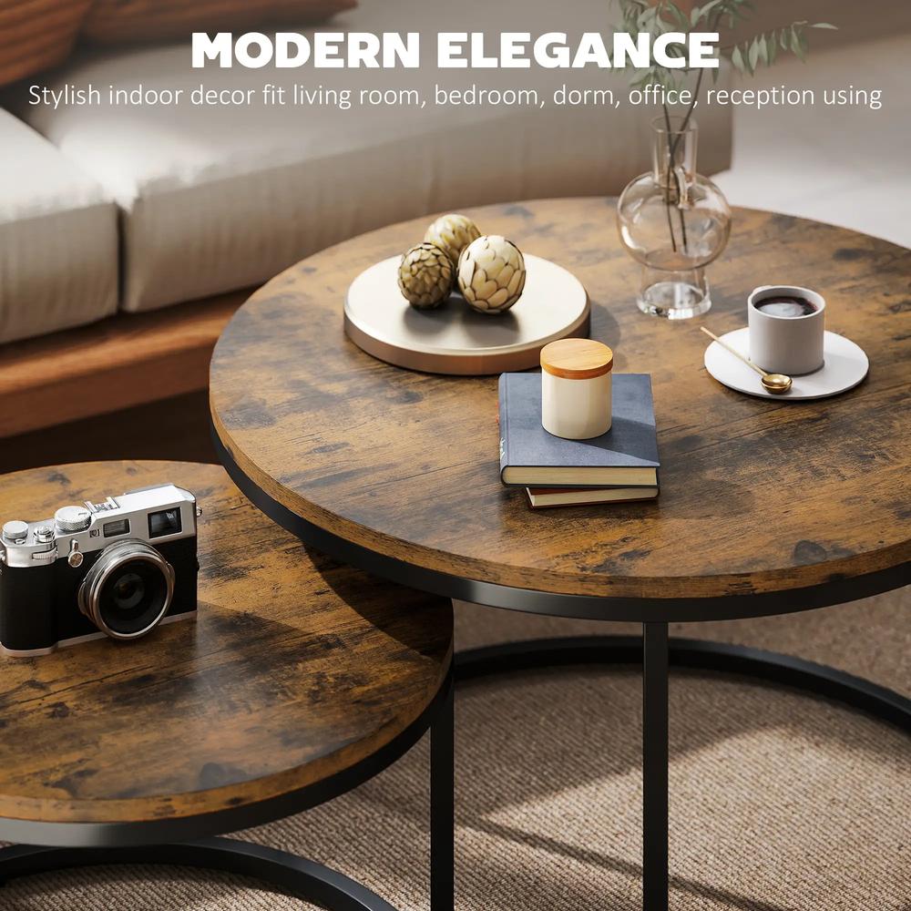 HOMCOM Set of Two Wood-Effect Stacking Tables Additional View 37