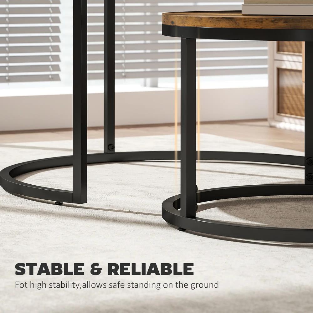HOMCOM Set of Two Wood-Effect Stacking Tables Additional View 39