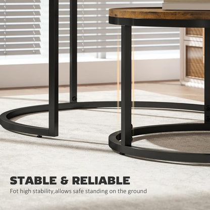 HOMCOM Set of Two Wood-Effect Stacking Tables Additional View 39