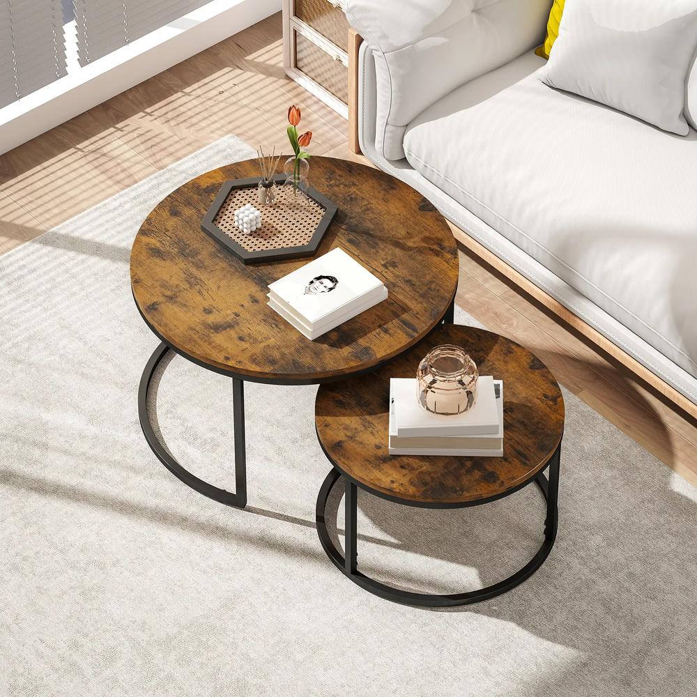 HOMCOM Set of Two Wood-Effect Stacking Tables Additional View 41