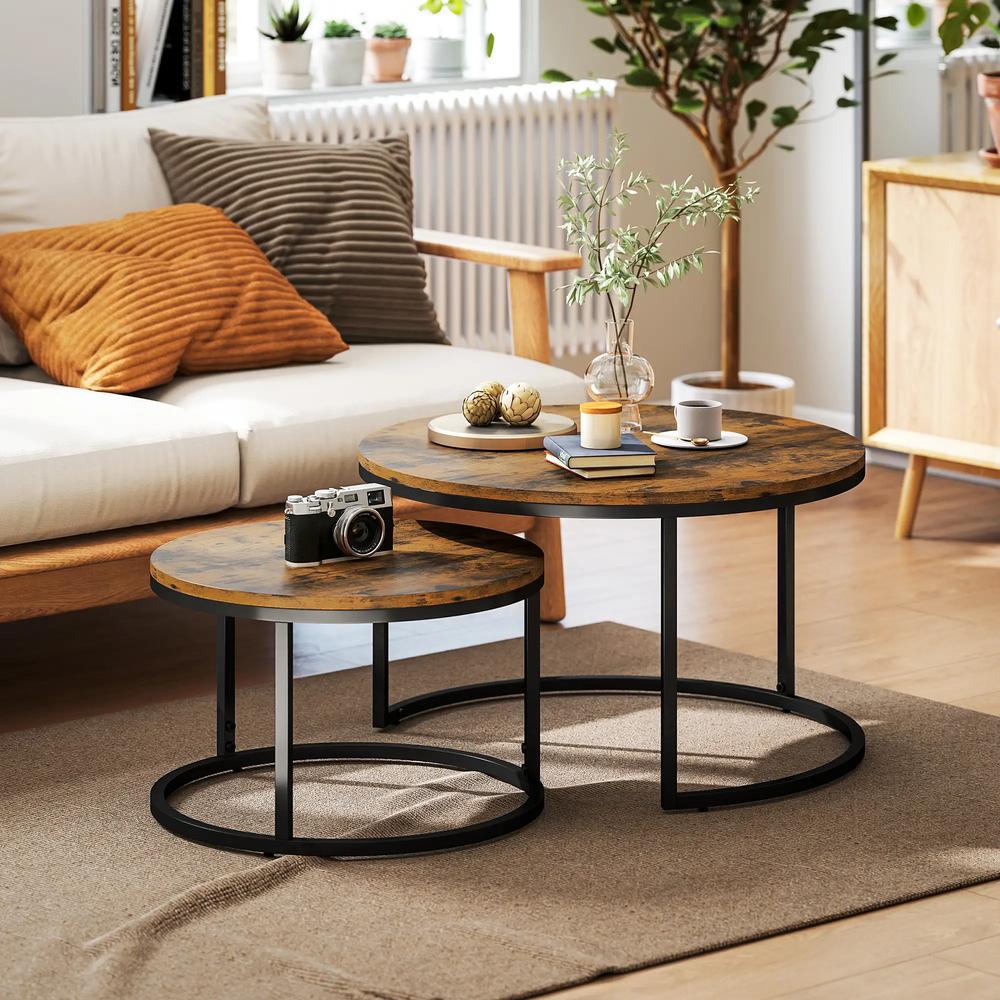 HOMCOM Set of Two Wood-Effect Stacking Tables Additional View 44