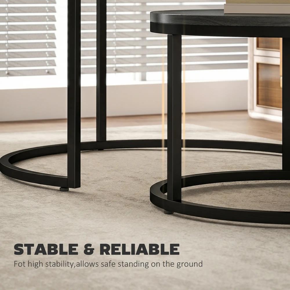 HOMCOM Set of Two Wood-Effect Stacking Tables Additional View 6