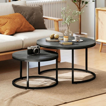 HOMCOM Set of Two Wood-Effect Stacking Tables Additional View 10